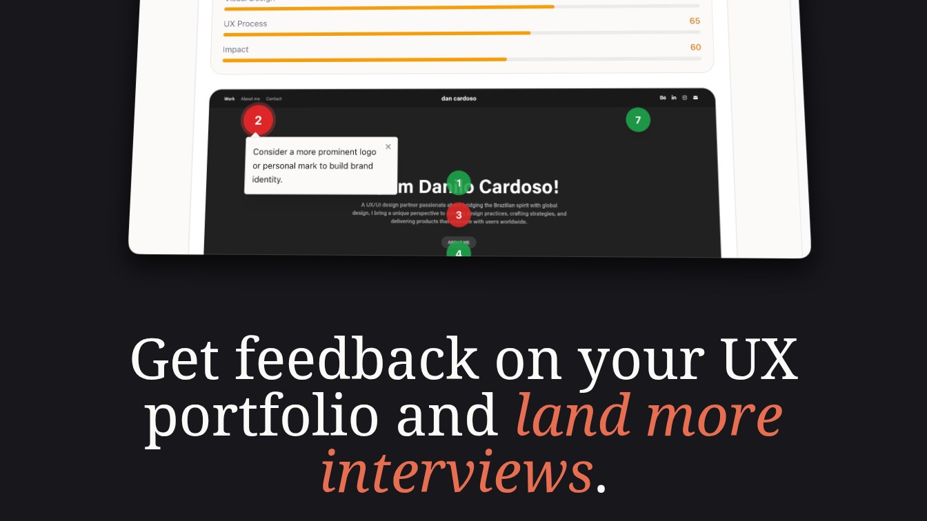 Portfolio Feedback – visual feedback on your UX portfolio in minutes